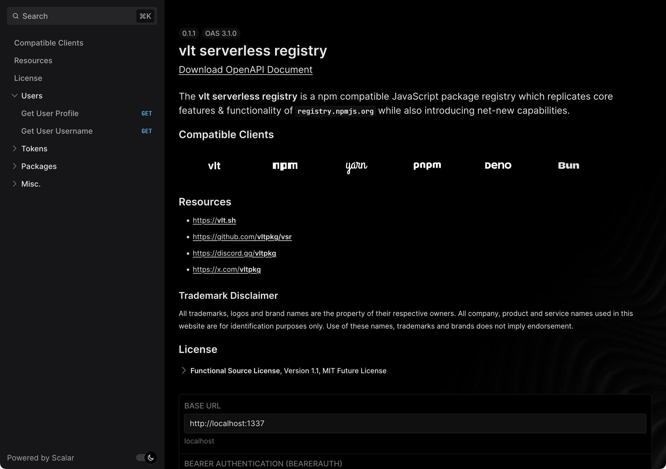 vsr api explorer