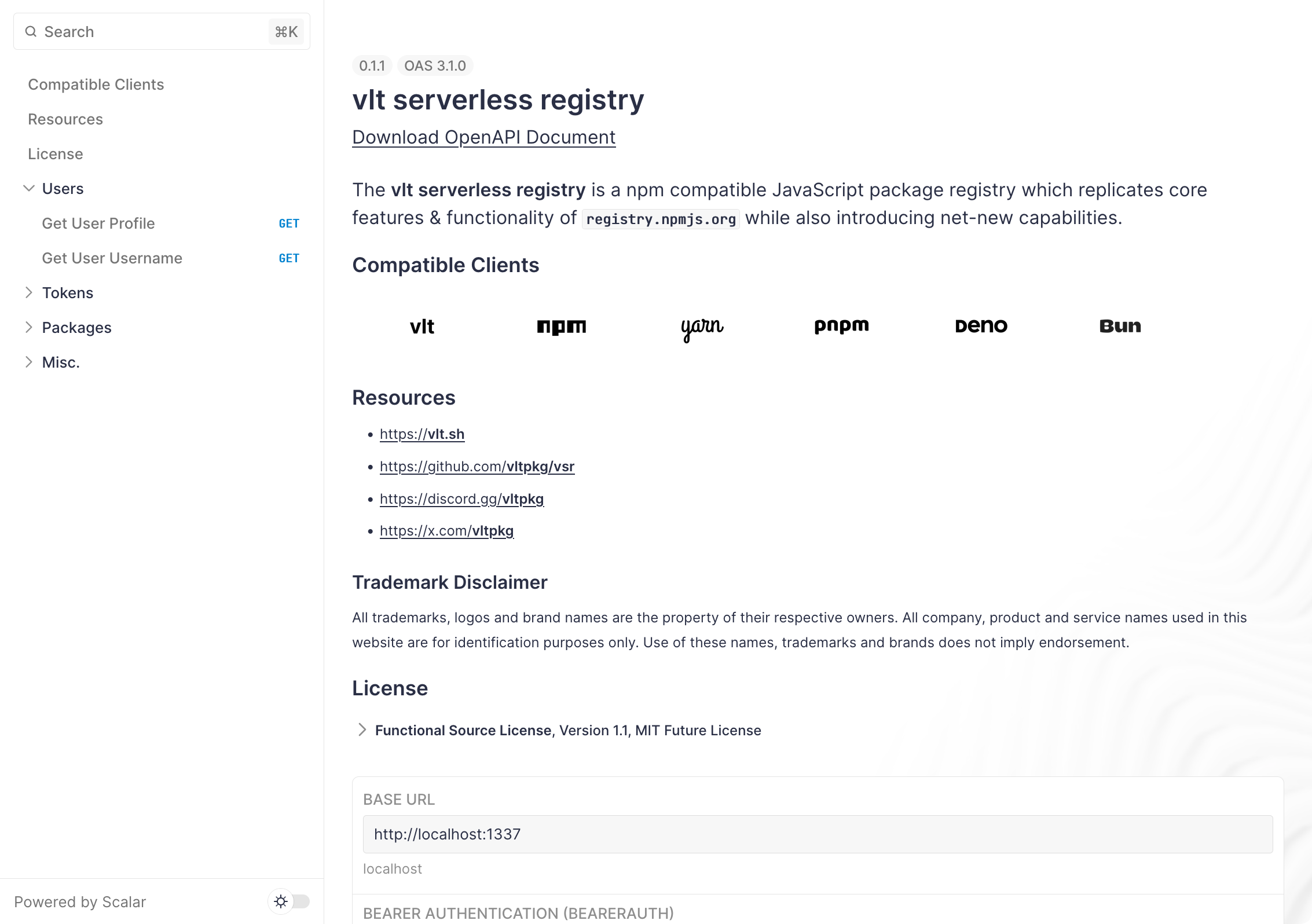 vsr api explorer